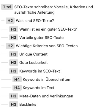 Beim SEO-Texte schreiben ist die Struktur sehr wichtig.