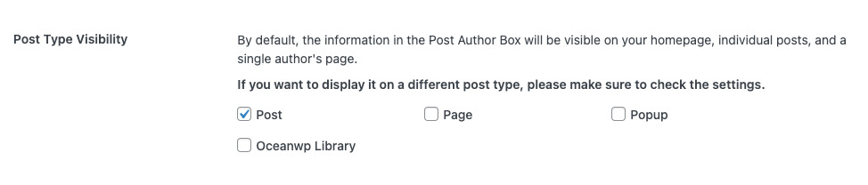 Bei der Einstellung für die Autorenbox auf Blogs ist wichtig, dass Du einstellst, dass diese unter jedem Blogbeitrag angezeigt wird.