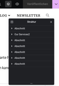 Elementor: Struktur-Ansicht